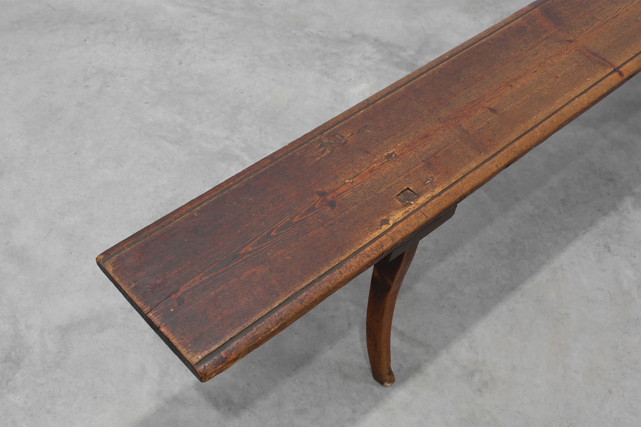 Large wabi sabi style wooden bench with beautiful patina, Japan 19th century thumbnail